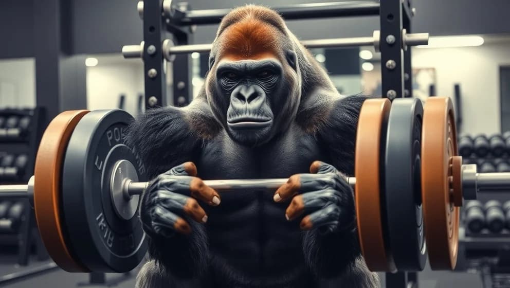 Hur mycket kan en gorilla lyfta i bänkpress